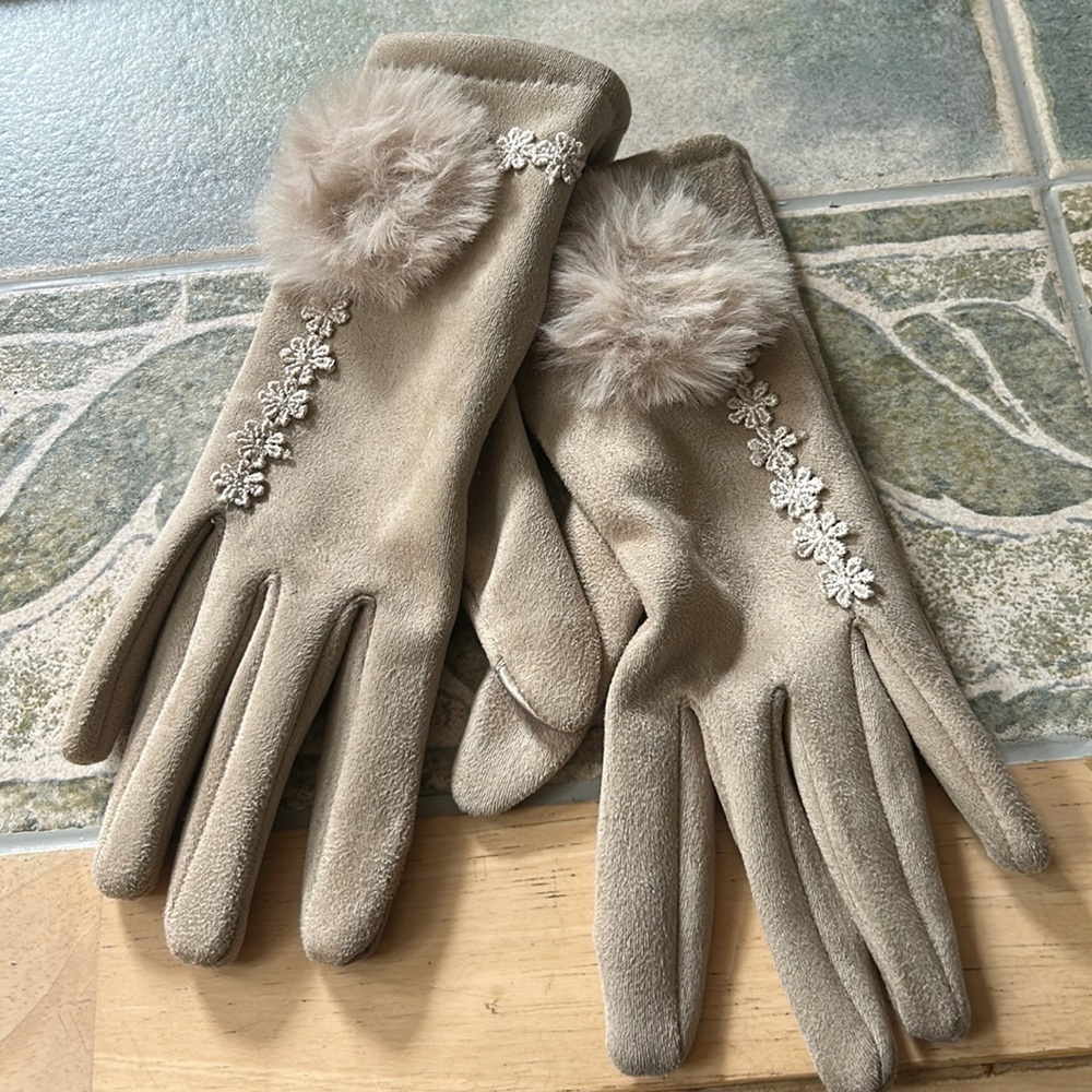Polyester suede gloves - Picture 1 of 5